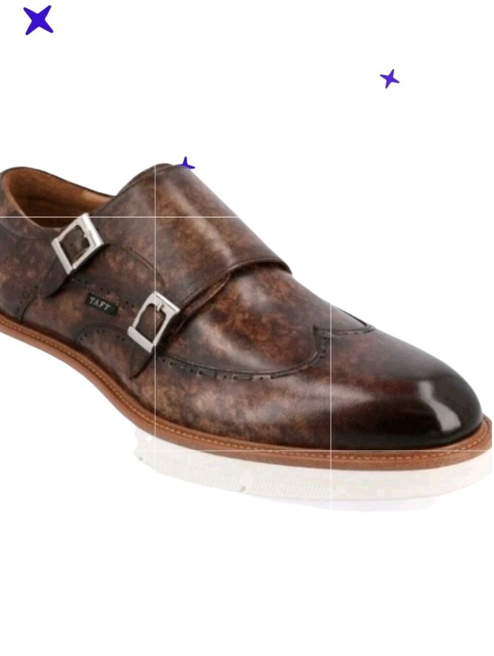 TAFT Mens Shoes 365 105 Brown Espresso Leather Double Monk Strap Size 8.5 Dress